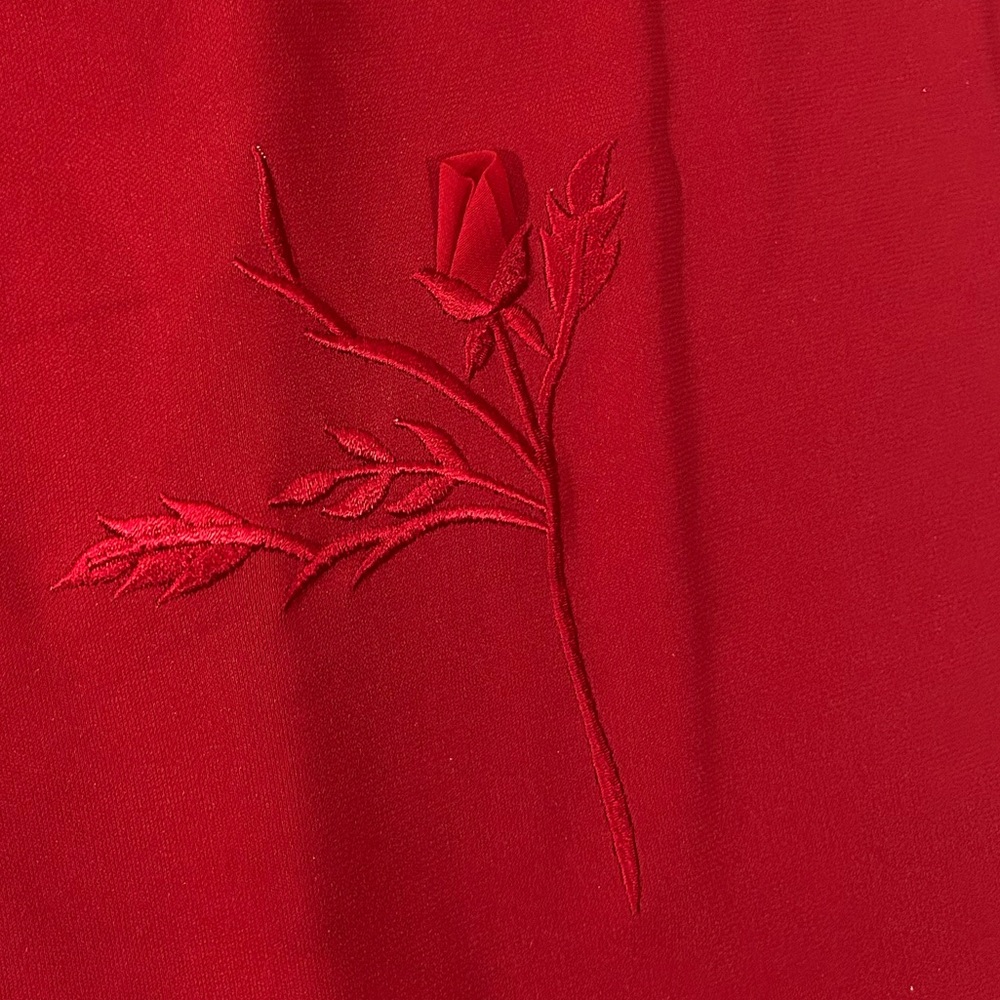 Vintage City triangles square neck maxi floral red dress - Picture 5 of 15